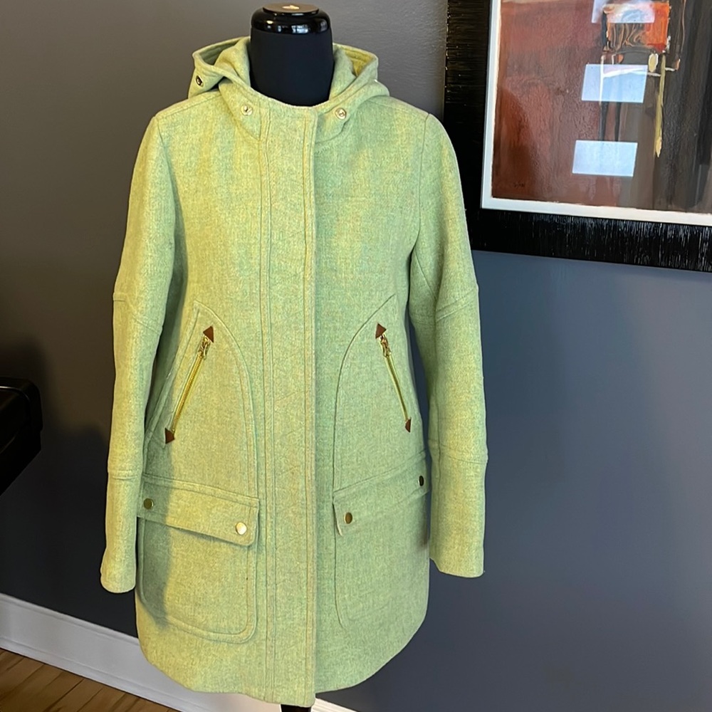 J. Crew green Chateau Parka in Italian stadium-cloth